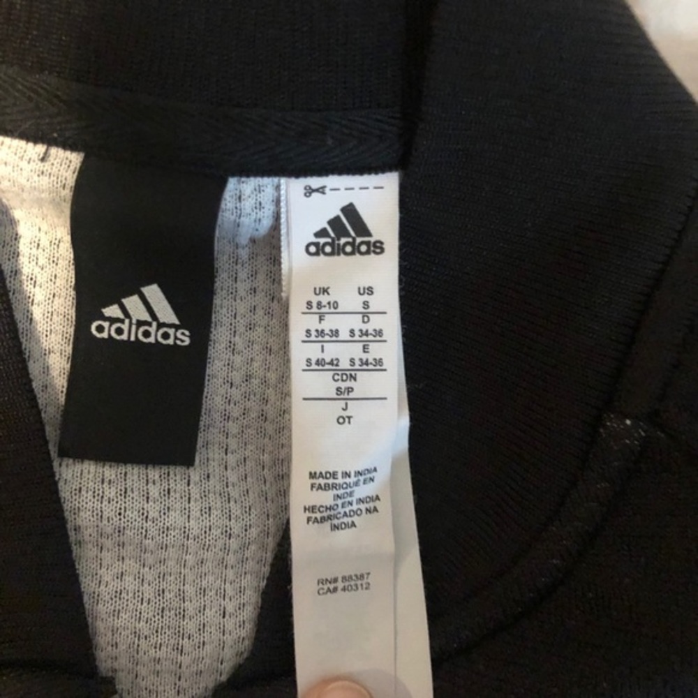 Black Adidas Full‎ Zip 3 Stripes Track Jacket - Picture 2 of 5